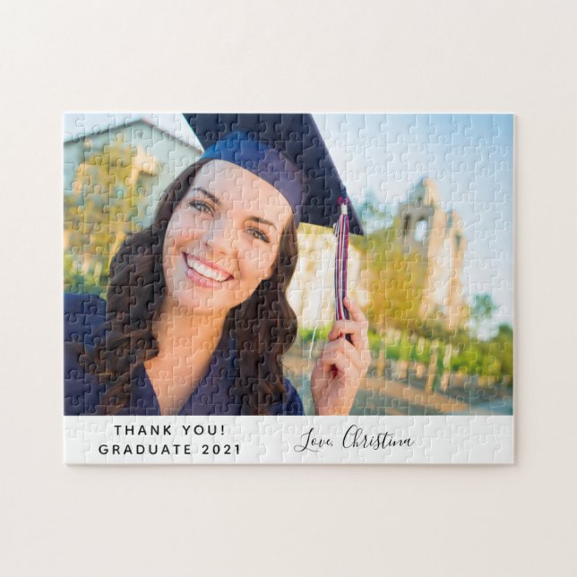 Puzzle Graduation merci photo personnalisée (Horizontal)
