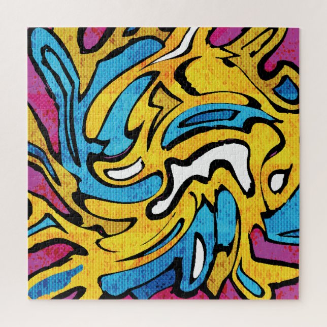 Puzzle Graffiti coloré Abstrait Arrière - plan noir (Vertical)