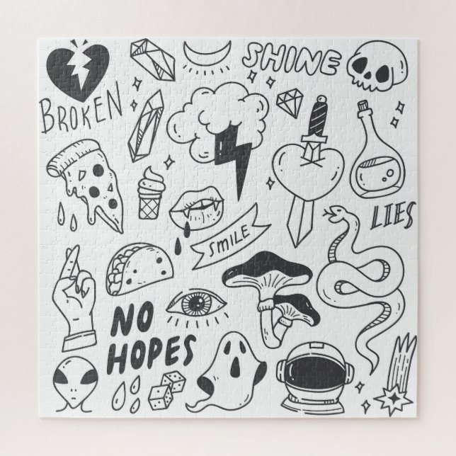 Puzzle Graffiti mignon : Doodle Art Set. (Vertical)