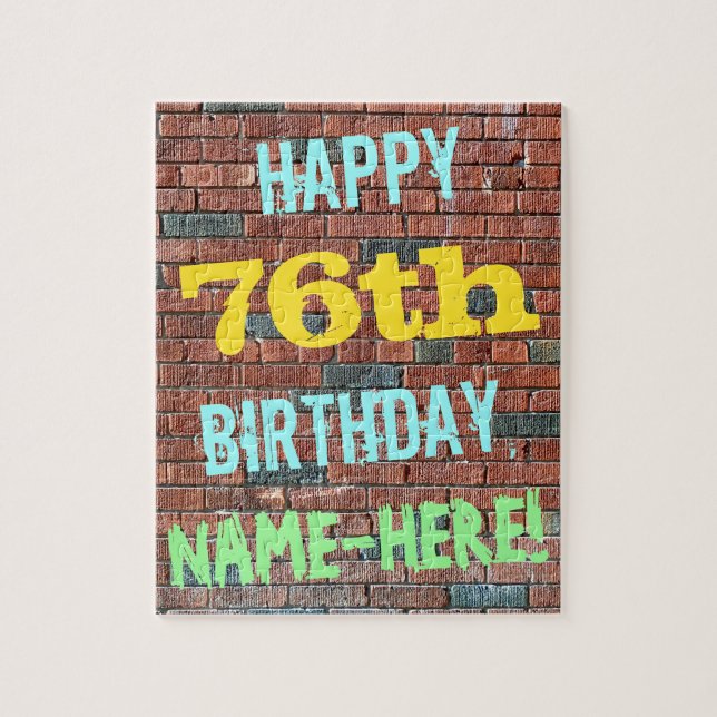 Puzzle Graffiti muraux de briques inspiré 76e anniversair (Vertical)