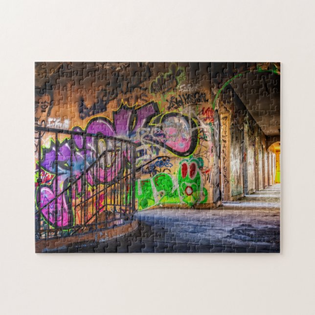 Puzzle Graffiti Street Art Colorful Abandonné Escalier (Horizontal)
