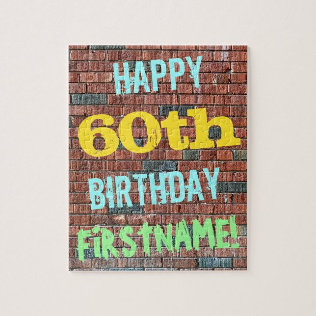 Puzzle Graffiti sur mur de briques pour 60e anniversaire  (Vertical)