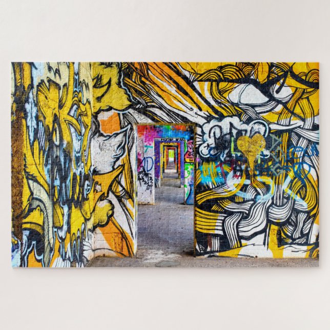 Puzzle graffiti urbain Cool dans un immeuble abandonné, (Horizontal)