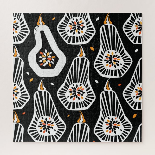 Puzzle Graines Citrouilles stylisées : Conception transpa (Vertical)