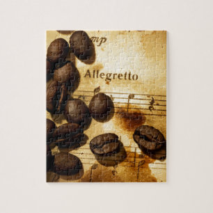 Puzzle Grains de café et notes de musique