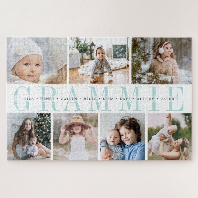 Puzzle Grammie 7 Photo Grandchildren Collage (Horizontal)