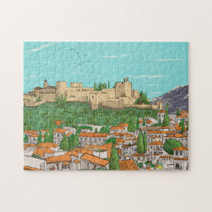 Puzzle Granada Cityview Espagne Illustration du paysage