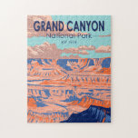 Puzzle Grand Canyon National Park Arizona Vintage<br><div class="desc">Grande Canyon dessin vectoriel. Le parc abrite une grande partie de l'immense Grand Canyon,  avec ses bandes de roches rouges superposées qui révèlent des millions d'années d'histoire géologique.</div>