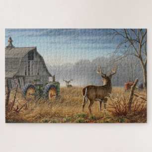 Puzzle Grand Cerf Buck Affrontement à la Ferme
