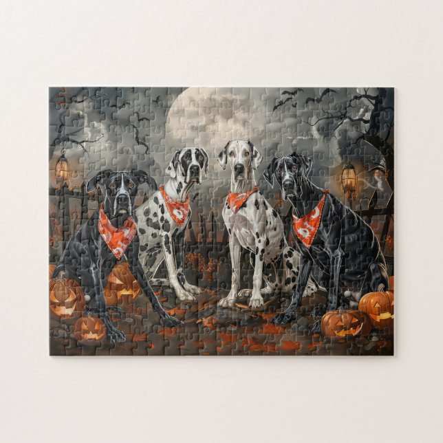 Puzzle Grand Danois Halloween Épouvantable (Horizontal)