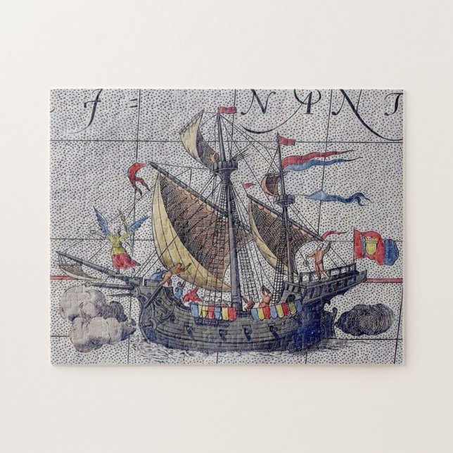 Puzzle Grand navire et carte de l'océan Pacifique (Horizontal)