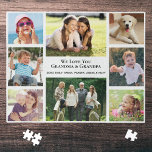 Puzzle Grand-parents Vous Aimez 8 Collage Photo Personnal<br><div class="desc">Un cadeau amusant pour les meilleurs grands-parents du monde,  ce puzzle comporte un collage photo de 8 de leurs petits-enfants,  famille,  animaux domestiques,  souvenirs,  etc,  "Je t'aime" ou "Nous t'aimons",  et s'ils sont appelés "Grand-mère et Grand-père",  "Maman & Poppop",  "Abuela & Abuelo",  etc.</div>