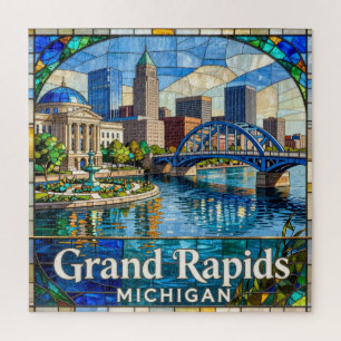 Puzzle Grand Rapids Michigan Blue Bridge Patrimoine 🌉