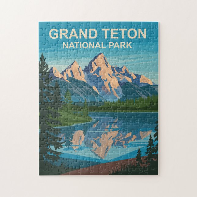 Puzzle Grand Teton National Park Paysage Art de Voyage (Vertical)