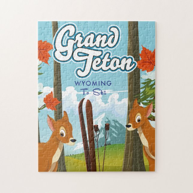 Puzzle Grand Teton Wyoming pour skier. (Vertical)