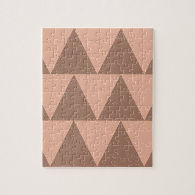 Puzzle Grand Triangles géométriques Mocha Mousse Dusty ro (Vertical)