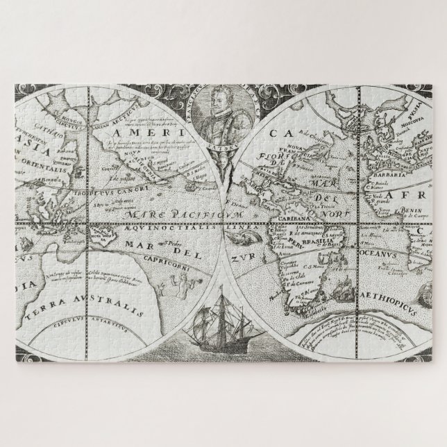 Puzzle Grand Voyages Vieux Antique Carte générale Monde (Horizontal)