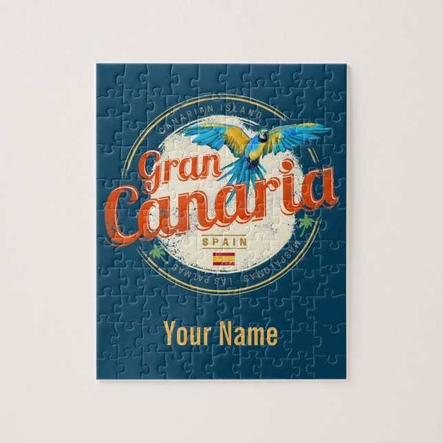 Puzzle Grande Canarie Parrot Canaries Espagne Vintage (Vertical)