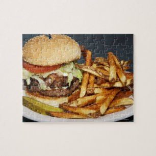 Puzzle grande double demi-livre burger frites et cola