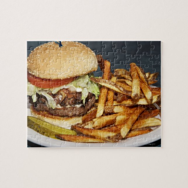 Puzzle grande double demi-livre burger frites et cola (Horizontal)