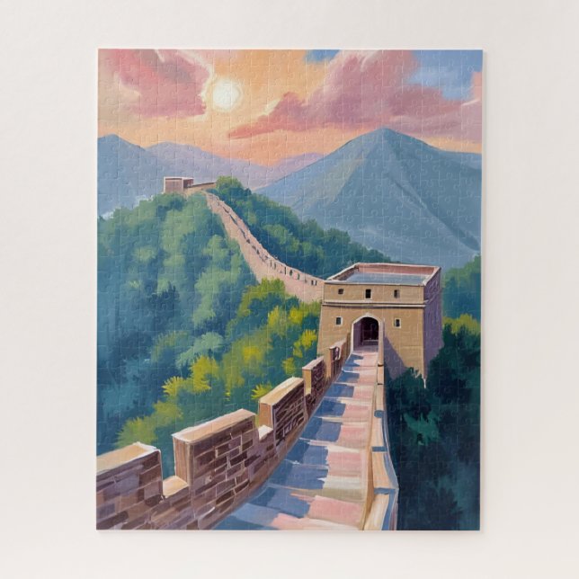 Puzzle Grande Muraille de Chine | Peinture de voyage (Vertical)