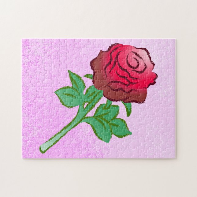 Puzzle Grande Rose Rouge (Horizontal)