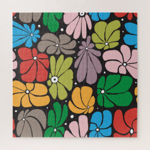 Puzzle Grandes Fleurs Florales Rétro sans joint