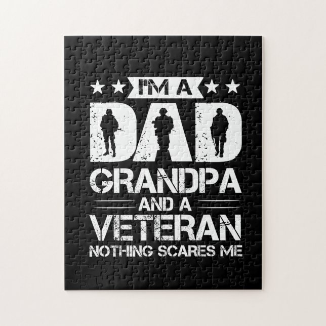 Puzzle Grandfather Quotes | I Am A Dad And A Veteran (Vertical)