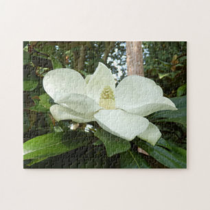 Puzzle grandiflora de photo de magnolia avec la