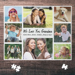 Puzzle Grandma Love You Personnalisé Photo Collage<br><div class="desc">Un amusant casse-tête photo collage jigsaw pour la plus grande grand grand-mère du monde. Vous pouvez personnaliser avec huit photos de famille de petits-enfants, d'enfants, d'animaux domestiques, etc., customiser l'expression "Je t'aime" ou "Nous t'aimons", et si elle est appelée "grand-mère", "Nana", "maman", etc., et ajouter les petits-enfants et d'autres noms....</div>