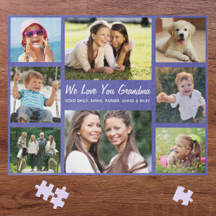 Puzzle Grandma Love You Photo Collage Purple
