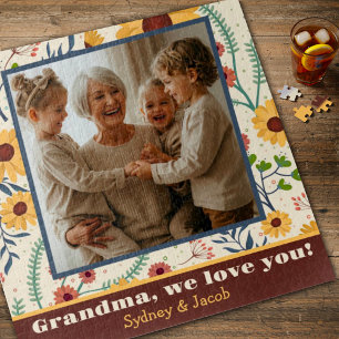 Puzzle Grandma Photo Joli Printemps Fleurs marguerites Pe