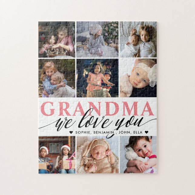 Puzzle Grandma We Love You Photo Collage  (Vertical)
