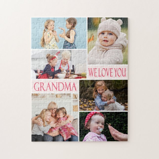Puzzle Grandma We Love You Photo Collage (Vertical)