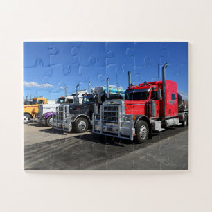 Puzzle Grands camions à la halte routière américaine