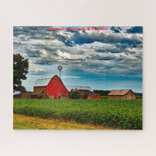 Puzzle Grange Ancienne Wisconsin.Vœux de Noël