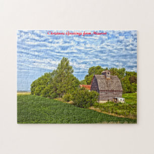 Puzzle Grange rurale du Missouri. Vœux de Noël