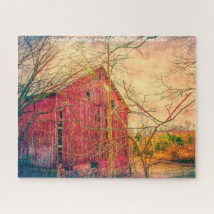 Puzzle Grange rustique Ohio. Vœux de Noël