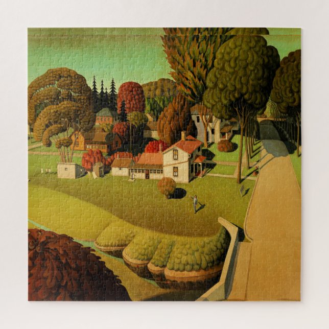 Puzzle Grant Wood - Le lieu de naissance d'Herbert Hoover (Vertical)
