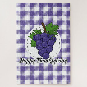 Puzzle Grape on Violet Plaid