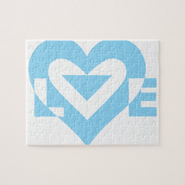 Puzzle Graphique d'amour cool, Bleu (Horizontal)