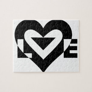 Puzzle Graphique d'amour cool, noir