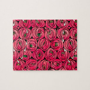 Puzzle Graphique rose Art Nouveau Rennie Macintosh