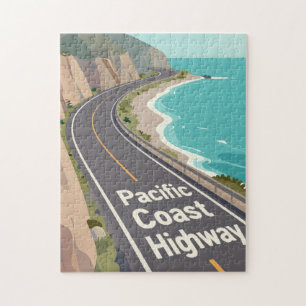 Puzzle Graphisme de la route côtière du Pacifique Art de