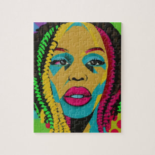 Puzzle Gras Pop Art-Africain Américaine Femme Avec Locs