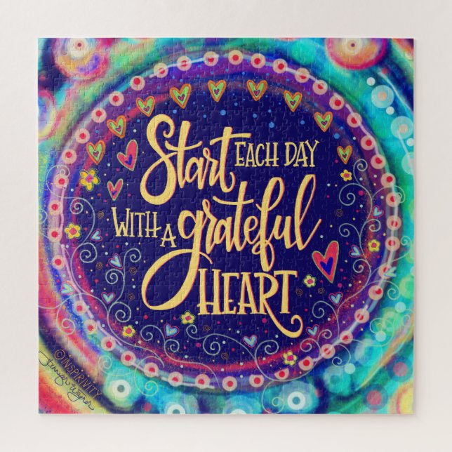 Puzzle Grateful Heart Inspirationnel Plutôt amusant tenda (Vertical)