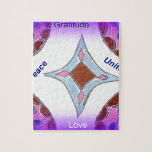 Puzzle "Gratitude Paix Amour Unité" Impression d'art Mand