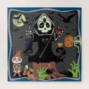 Puzzle Grave Faucheuse Zombie Skeleton Gnome Citrouille M