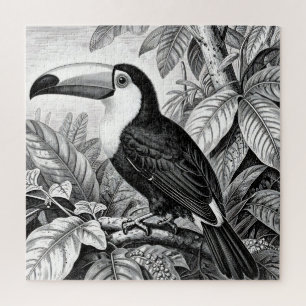 Puzzle Gravure de Toucan dans le Feuillage de la Jungle