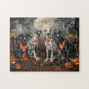Puzzle Great Dane Halloween Éffrayant